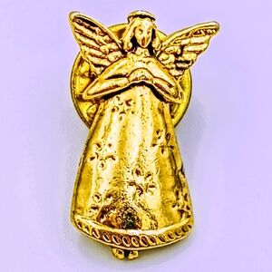 Golden Angel With Wings Brooch Lapel Pin
